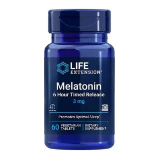 Life Extension 6 Óra Alatt Felszabaduló Melatonin tabletta (3 mg) - Melatonin 6 Hour Timed Release (60 Veg Tabletta)