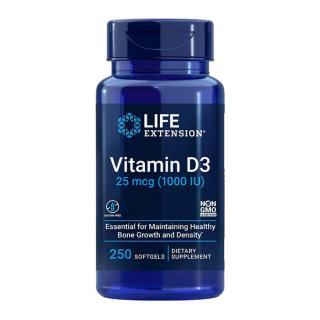 Life Extension D-vitamin 25 mcg (1000 NE) (250 Lágykapszula)