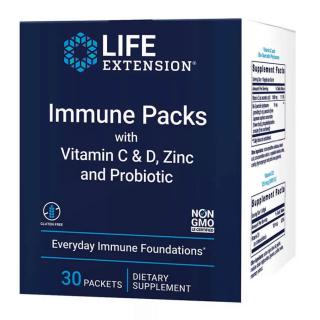 Life Extension Immune Packs with Vitamin C  D, Zinc and Probiotic (30 Csomag)