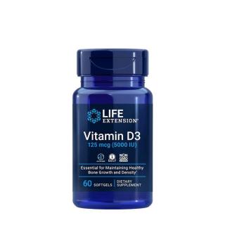 Life Extension Vitamin D3 125 mcg (5000 IU) (60 Lágykapszula) (ELŐRENDELHETŐ)