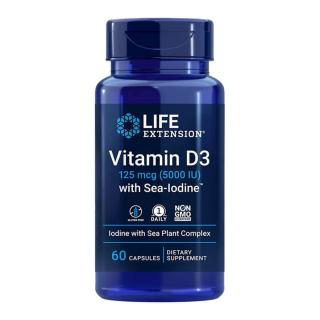 Life Extension Vitamin D3 with Sea-Iodine™ - D-vitamin tengeri algával (60 Kapszula)