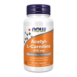 Now Acetyl-L-Carnitine 500 mg - 50 Veg Capsules