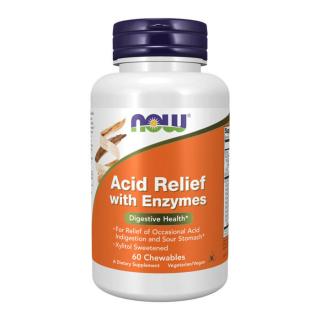 Now Acid Relief with Enzymes - 60 Chewables - ELŐRENDELHETŐ