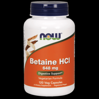 Now Betaine HCl 648 mg - 120 Veg Capsules