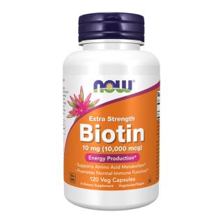 Now Biotin 10 mg (10000 mcg) - 120 Veg Capsules