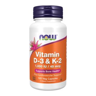 Now D-3  K-2 Vitamin 1000 IU - 120 Veg Capsules