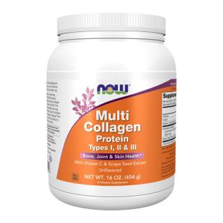 Now Multi Collagen Protein Types I, II  III Powder 454 g