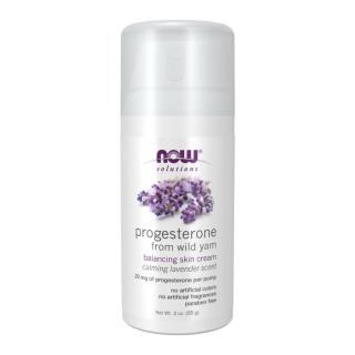 Now Progesterone from Wild Yam Balancing Skin Cream, Calming Lavender Scent 85 g - ELŐRENDELHETŐ