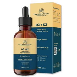 Pranagarden D3+K2 folyékony vitamincsepp 60 ml - szív, immunrendszer, egészséges csontok