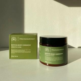 Pranagarden Matcha zöldtea bőrápoló/hidratáló testradír 250 g