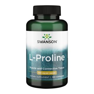 Swanson L-Proline 500 mg - 100 Capsules (Lejárat: 2024.08. hó)