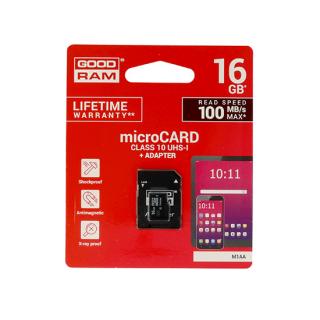 GOODRAM 16GB micro sd  UHS I CLASS 10 100MB/s