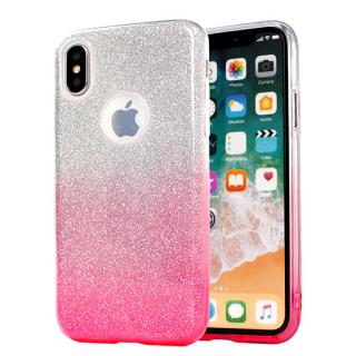 Huawei Y7 (2019) bling csillámos tok ezüst-pink