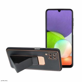 LEATHER Kickstand tok SAMSUNG Galaxy A02S fekete