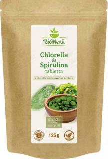 BioMenü Bio Chlorella és Spirulina alga tabletta (125 g)