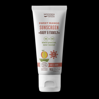 Wooden Spoon Bio naptej és testápoló mangóval SPF50 (100 ml)