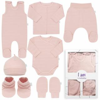 7-részes baba együttes újszülötteknek New Baby I AM rózsaszín