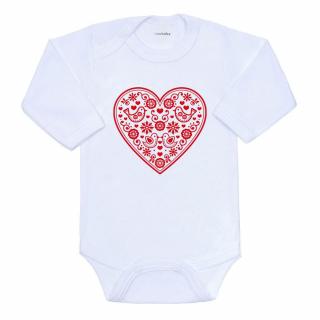 Baba body nyomtatással New Baby Népi minta piros szív