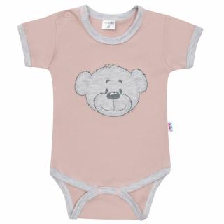 Baba body rövid ujjú New Baby BrumBrum old pink grey