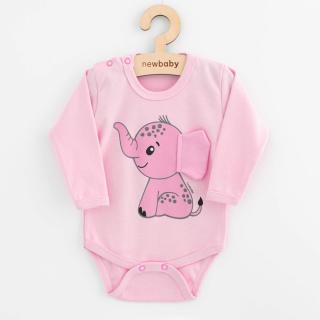 Baba hosszú ujjú body New Baby Happy Elephant pink