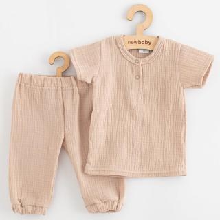 Baba muszlin szett póló és nadrág New Baby beige