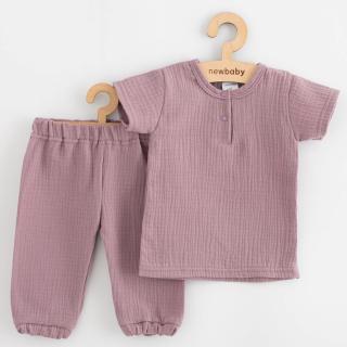 Baba muszlin szett póló és nadrág New Baby lavender