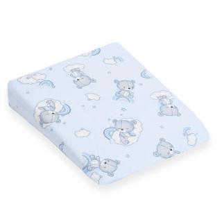 Baba párna huzat - ék alakú New Baby BASIC fehér 30x37 cm bear blue