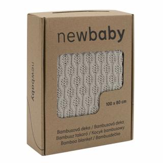 Bambusz kötött takaró New Baby mintával 100x80 cm light grey