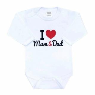 Body nyomott mintával New Baby I Love Mum and Dad