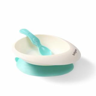 Csúszásgatló tál és kanál Baby Ono menta (a csomagolás sérült)