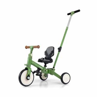 Gyerek háromkerekű bicikli 5az1-ben Milly Mally Optimus Max tolókarral green