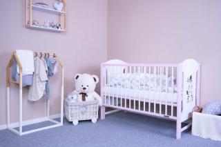 Gyerek kiságy New Baby ELSA standard Zebra fehér-rózsaszín