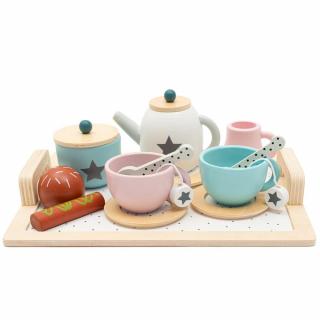 Gyerekeknek szánt Montessori Baby Mix fa teáskészlet