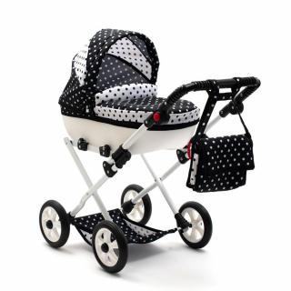 Játék babakocsi New Baby COMFORT fehér - fekete