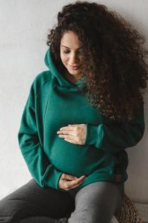 Oversize kismama és szoptató pulóver Milk  Love zöld XL