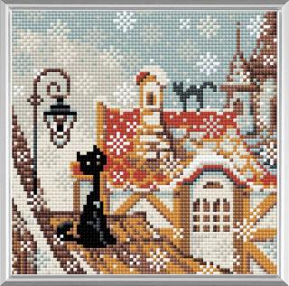 Diamond Mosaic készlet - Macskák város és tél