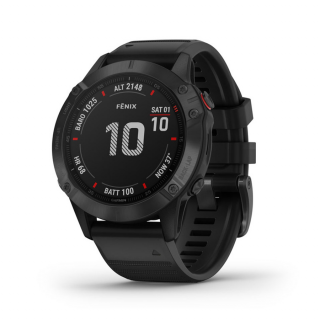 GARMIN Fenix 6 PRO Fekete Fekete Szilikon Szíjjal