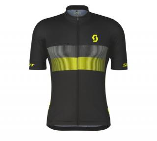 SCOTT RC Team 10 Short-Sleeve Men's Shirt Black/Sulphur Yellow Mez Méret: M