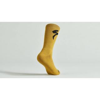 Specialized Merino Midweight Tall Logo Socks Harvest Gold Okker Zokni L