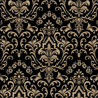 Baroque ornament black papírszalvéta 33x33cm, 20db-os