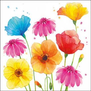 Colorfoul Summer Flowers papírszalvéta 33x33cm, 20db-os