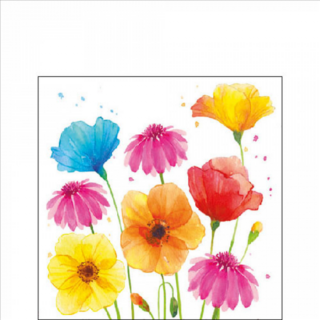 Colourful Summer Flowers papírszalvéta 25x25cm, 20db-os