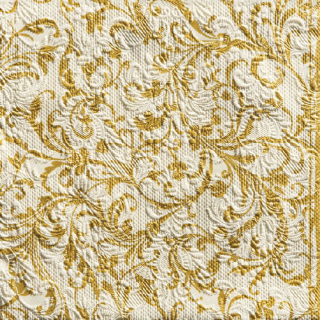 Elegance Damask cream gold papírszalvéta 33x33cm, 15db-os