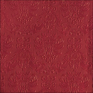 Elegance dark red dombornyomott papírszalvéta 33x33cm, 15db-os