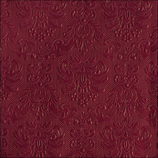Elegance ruby red dombornyomott papírszalvéta 40x40cm, 15db-os