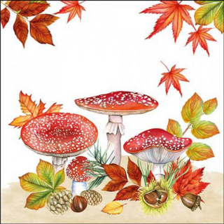 Fly agaric group papírszalvéta 33x33cm, 20db-os