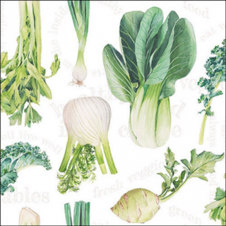 Fresh veggies white papírszalvéta 33x33cm, 20db-os