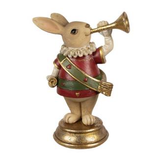 Húsvéti dekoráció - Trombitáló nyuszi piros ruhában