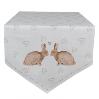 Húsvéti nyuszis asztali futó - 50x160cm - Bunnies in Love