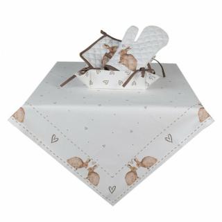 Húsvéti nyuszis asztalterítő - 100x100cm - Bunnies in Love